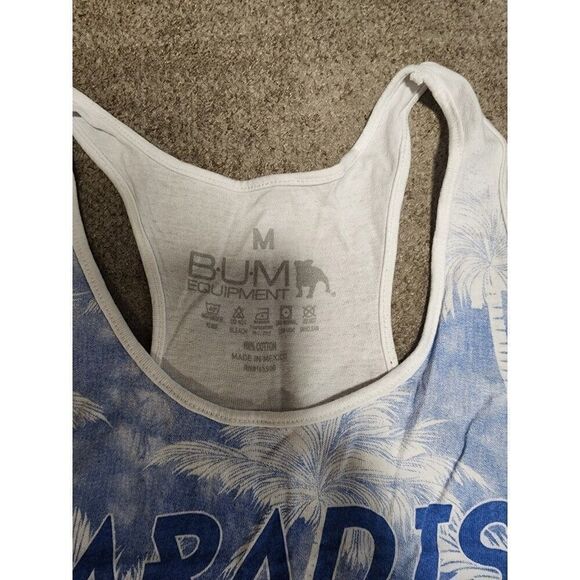 Women's Tank Top Paradise White and Blue Medium - Picture 2 of 10
